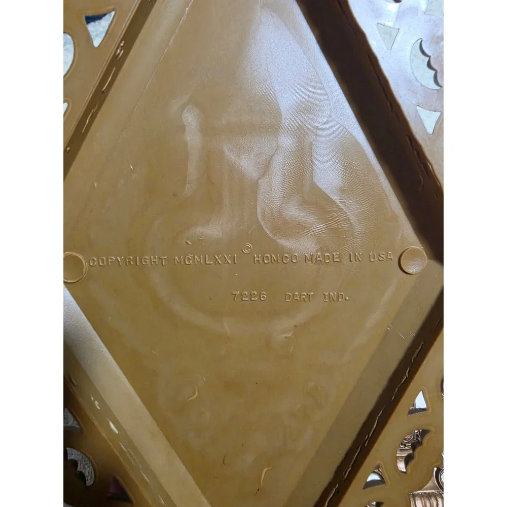 Vintage 1971 Homco Gold Diamond Wall Plaques Set of 4 Lyre Torch Urn 7226